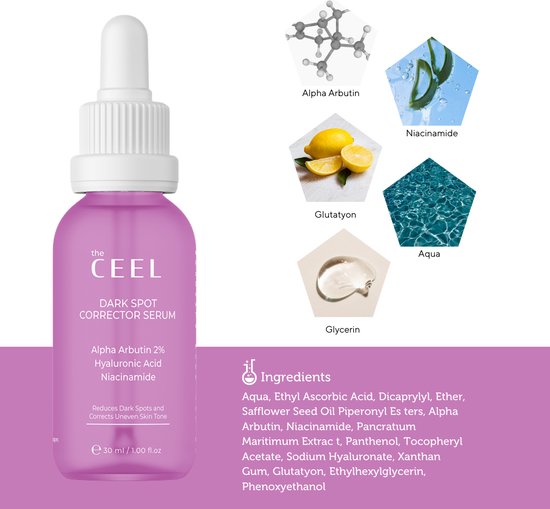 Ceel Bright Correct Set – Glutathione + Kojic Acid Formula – Whitening Cream 50ml + Dark Spot Corrector 30ml