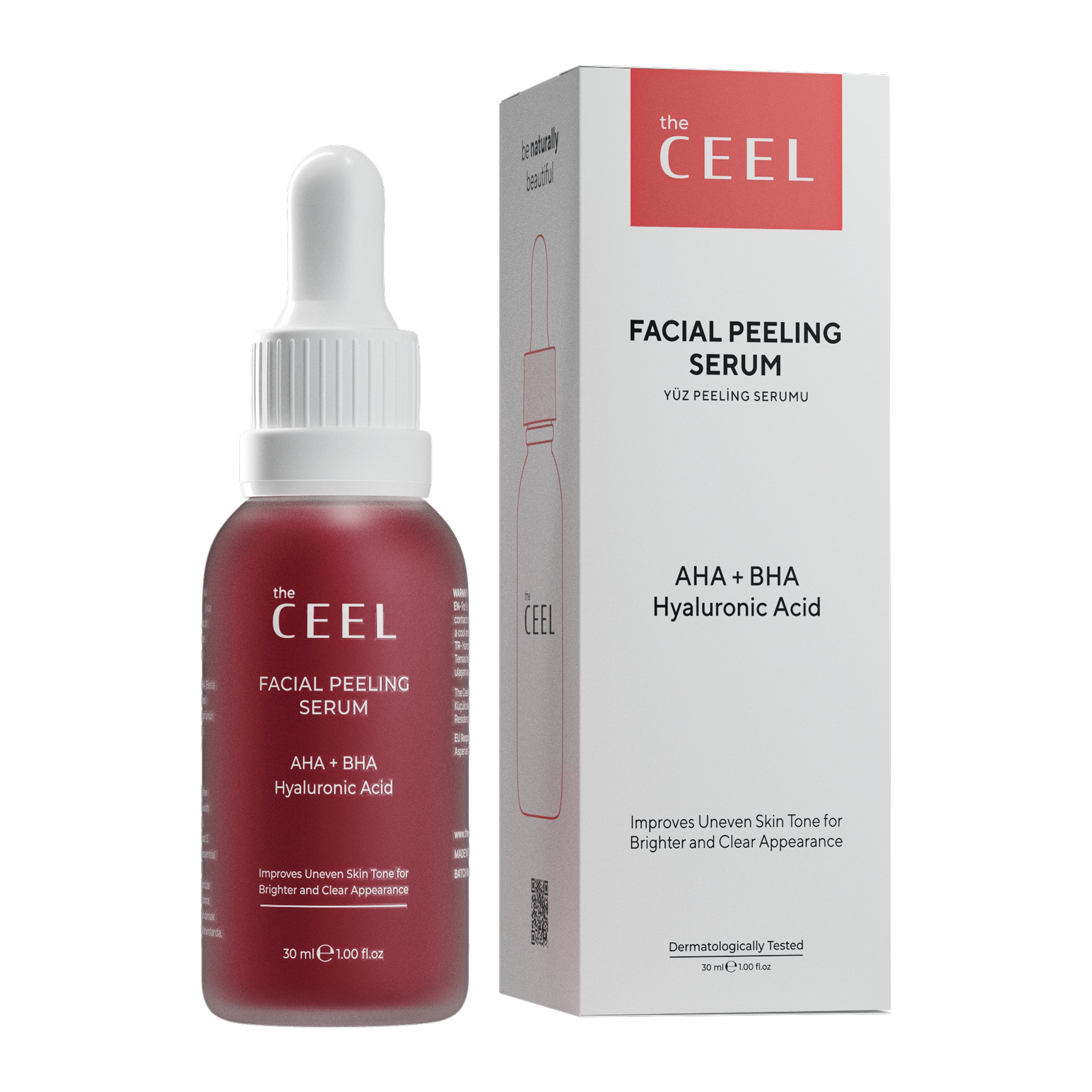 Ceel Natural AHA+BHA Red Peeling Serum-30ml - Skin Dullness