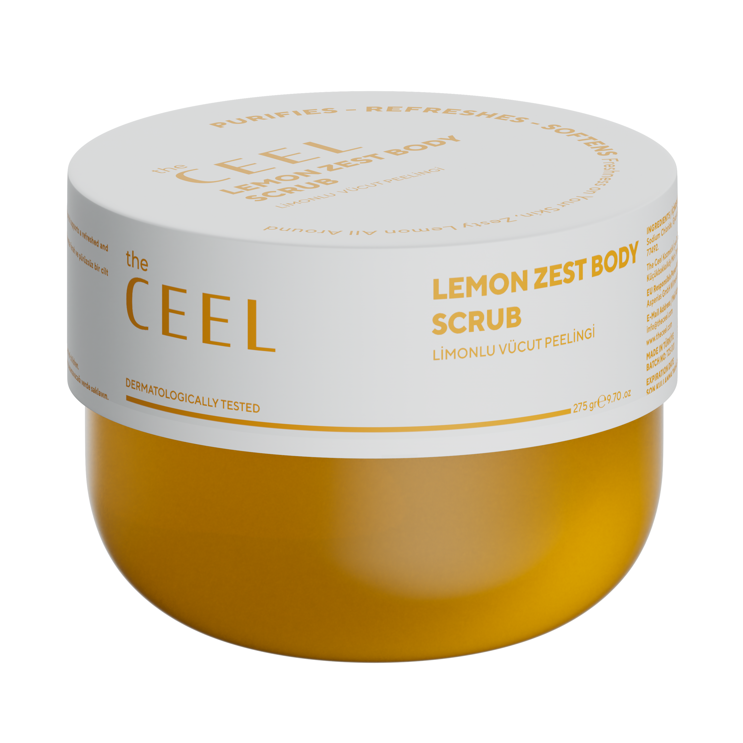 Ceel Lemon Extract Body Scrub – Moisturizing, Nourishing and Purifying – 275gms
