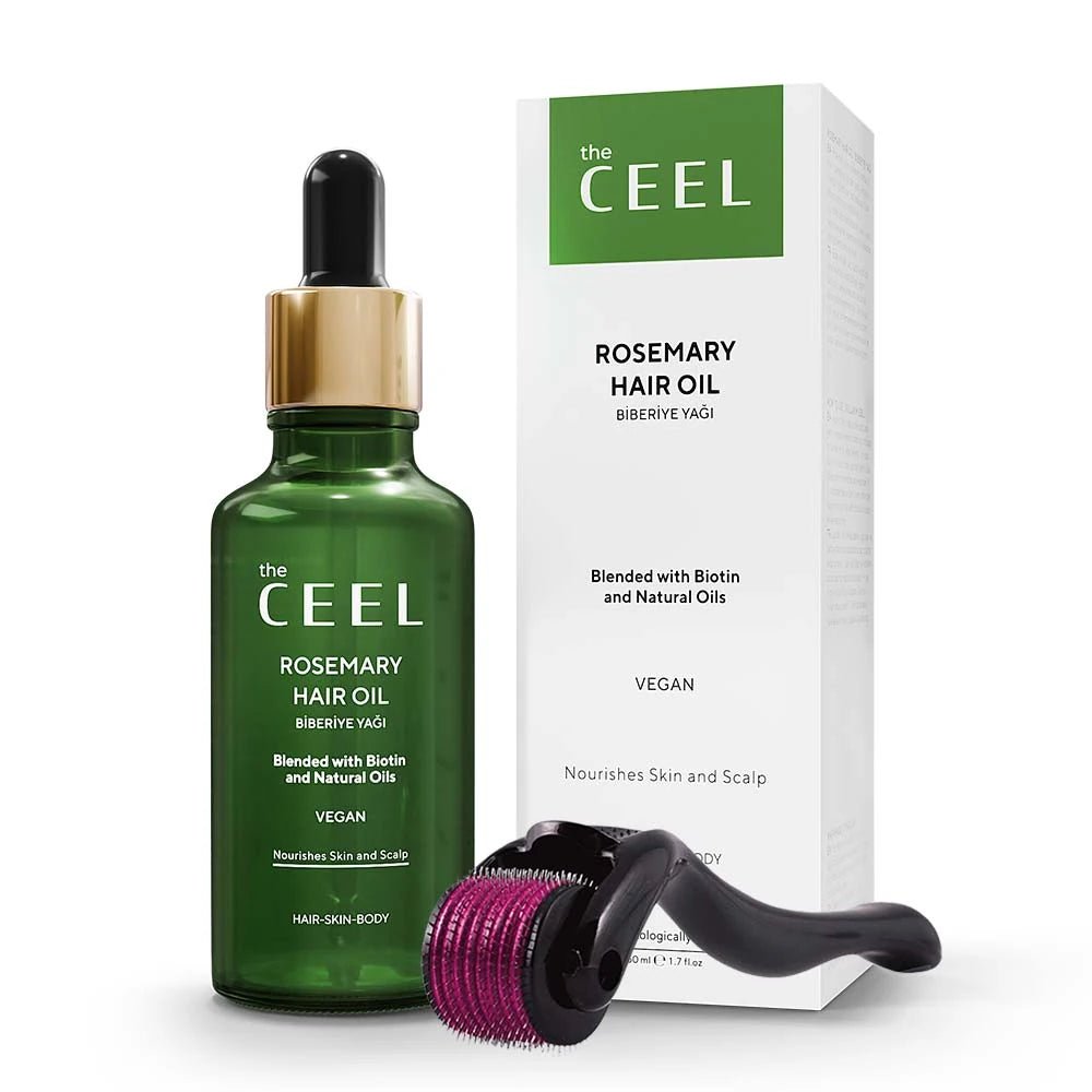 Ceel Rosemary Hair Oil - 50ml – Scalp and Hair Nourishment with Derma Roller 0.5mm - Ceel AU