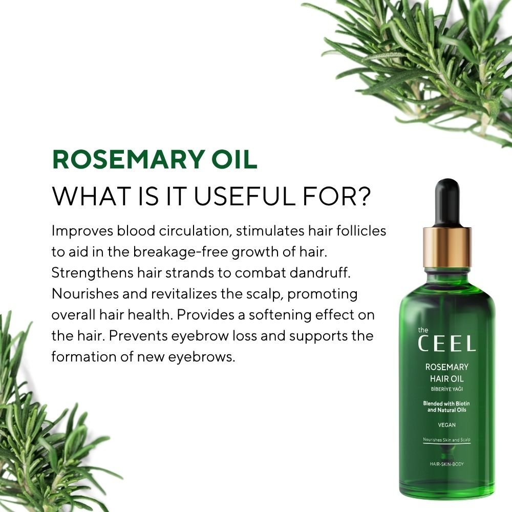 Ceel Rosemary Hair Oil - 50ml – Scalp and Hair Nourishment with Derma Roller 0.5mm - Ceel AU