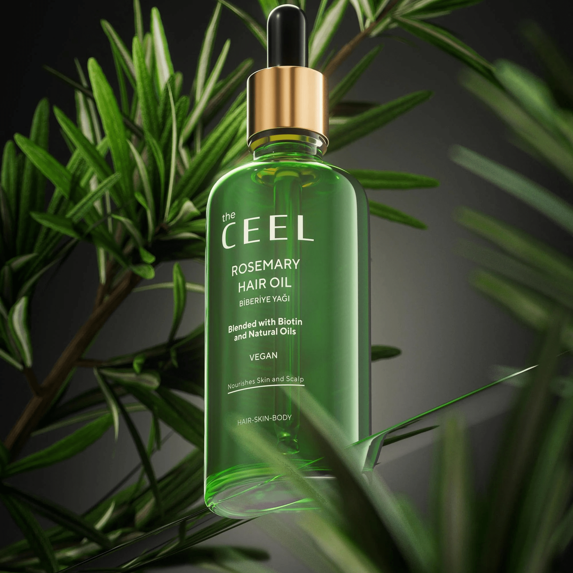 Ceel Rosemary Hair Oil - 50ml – Scalp and Hair Nourishment with Derma Roller 0.5mm - Ceel AU