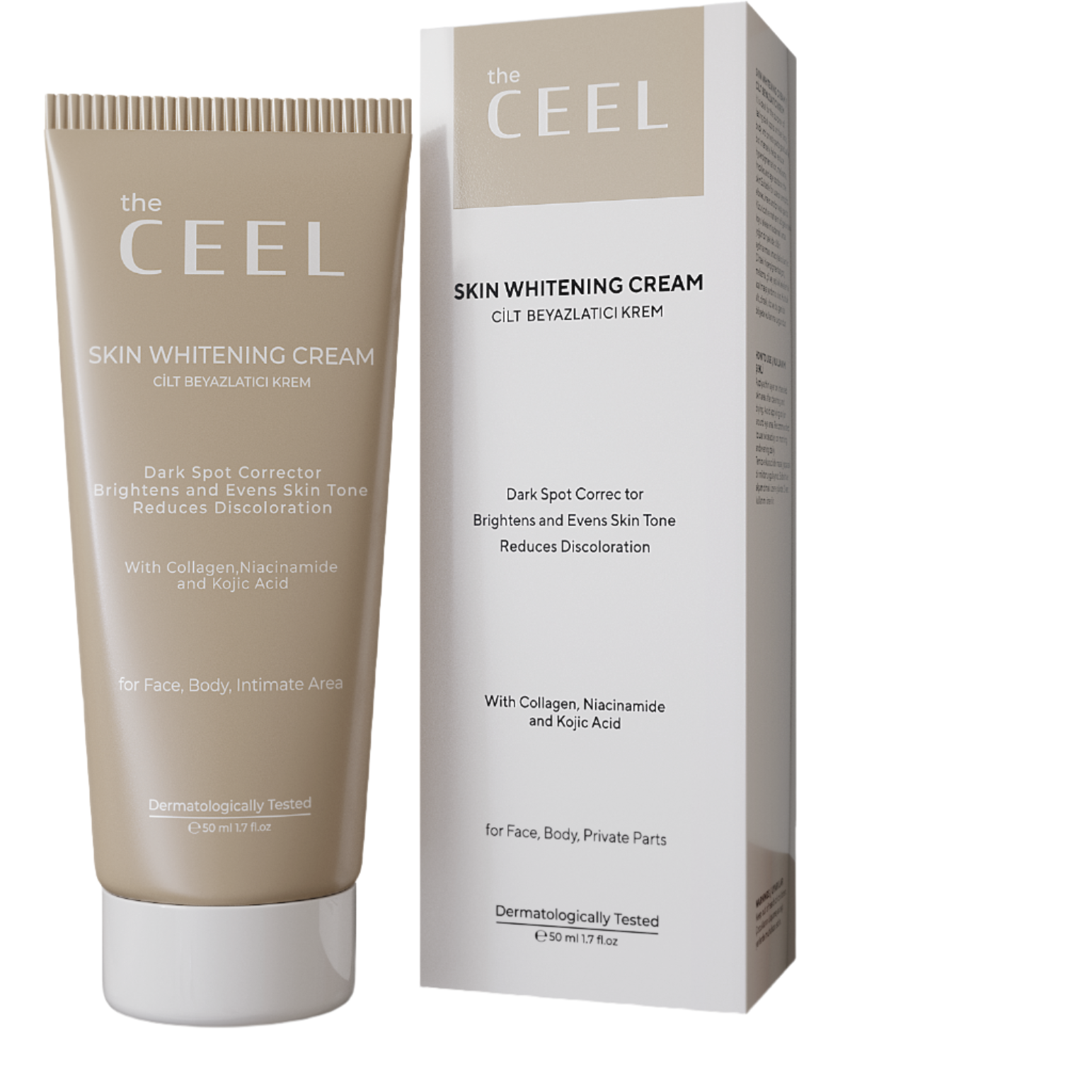 Ceel Natural Skin Brightening Cream-50ml - Skin Brightening & Even Tone | Added with Glutathione and Kojic Acid